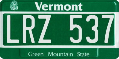 VT license plate LRZ537