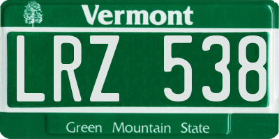 VT license plate LRZ538