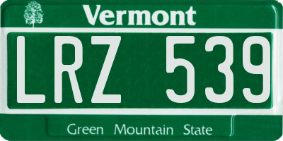 VT license plate LRZ539