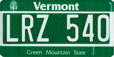 VT license plate LRZ540