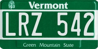 VT license plate LRZ542