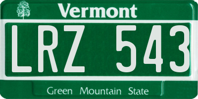 VT license plate LRZ543