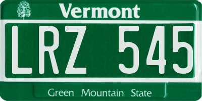 VT license plate LRZ545