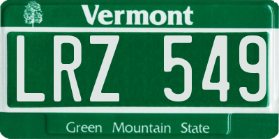 VT license plate LRZ549