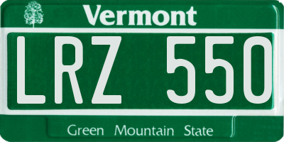 VT license plate LRZ550