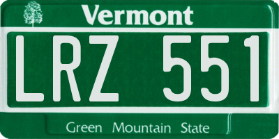 VT license plate LRZ551