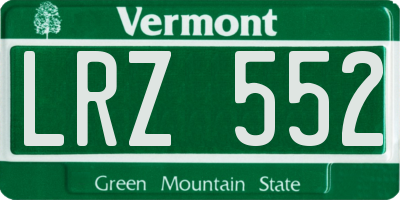 VT license plate LRZ552