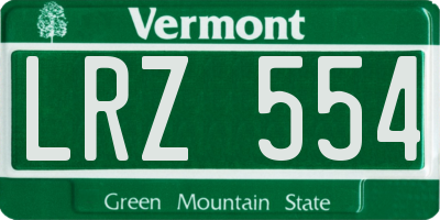 VT license plate LRZ554