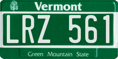 VT license plate LRZ561