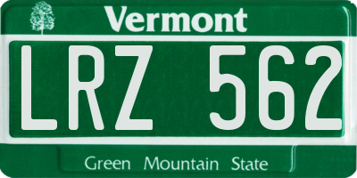 VT license plate LRZ562