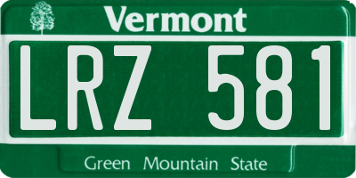 VT license plate LRZ581