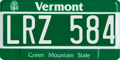 VT license plate LRZ584