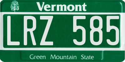 VT license plate LRZ585