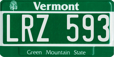 VT license plate LRZ593