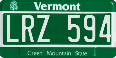 VT license plate LRZ594