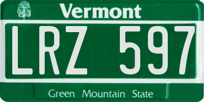 VT license plate LRZ597