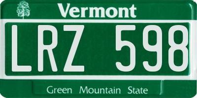VT license plate LRZ598