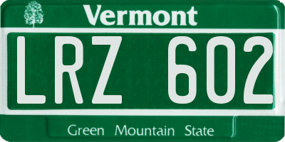VT license plate LRZ602