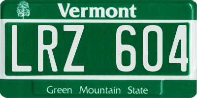 VT license plate LRZ604