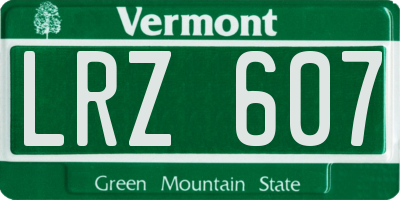 VT license plate LRZ607