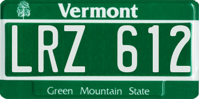 VT license plate LRZ612