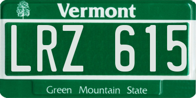 VT license plate LRZ615