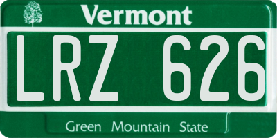 VT license plate LRZ626