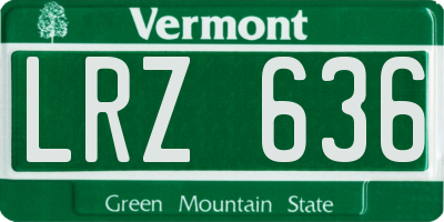VT license plate LRZ636