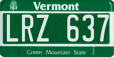 VT license plate LRZ637