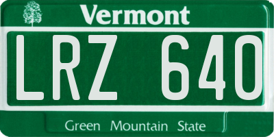 VT license plate LRZ640