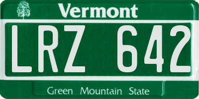 VT license plate LRZ642
