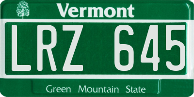 VT license plate LRZ645