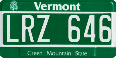 VT license plate LRZ646