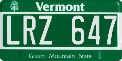 VT license plate LRZ647