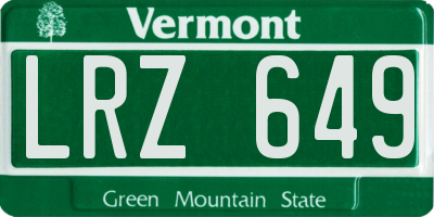 VT license plate LRZ649