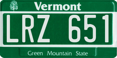 VT license plate LRZ651