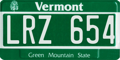 VT license plate LRZ654