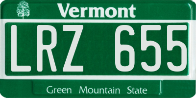VT license plate LRZ655