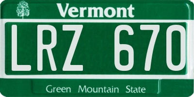 VT license plate LRZ670