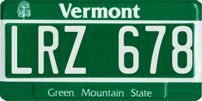 VT license plate LRZ678