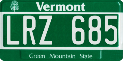 VT license plate LRZ685