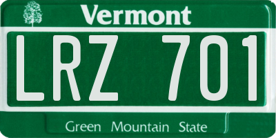 VT license plate LRZ701