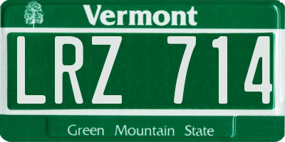 VT license plate LRZ714