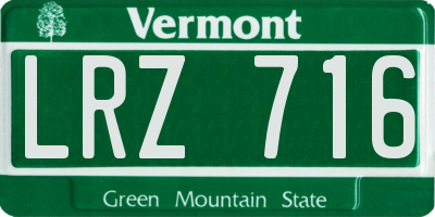 VT license plate LRZ716