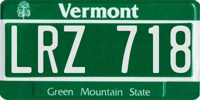VT license plate LRZ718