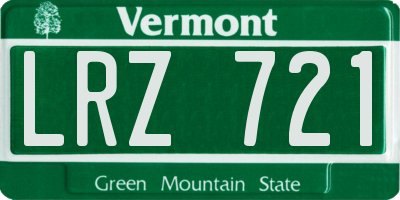 VT license plate LRZ721