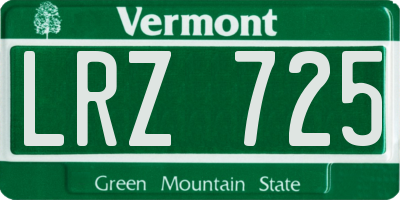 VT license plate LRZ725