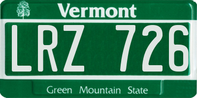 VT license plate LRZ726