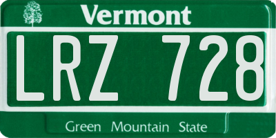 VT license plate LRZ728