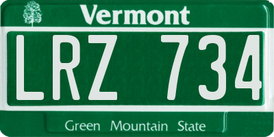VT license plate LRZ734